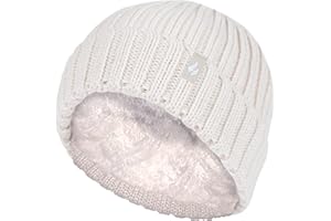 HEAT HOLDERS - Girls Thick Chunky Ribbed Beanie Hat for Winter