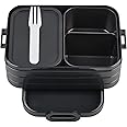 Mepal Bento Box Midi - Lunch Box With Bento Box - For 2 Sandwiches or 4 Slices of Bread - Lunch Box For Sandwiches, Small Snacks & Left Overs - Lunch Box Adults - Nordic black