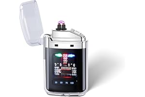 Sumokaii Electric Lighter, Type-C Rechargeable Lighter, Dual Arc Design Ligh-ter, Windproof Ligh-ter, LED Power Display, Windproof Plasma Dual Arc, Compact and Easy to Carry, High-value Gift (Black)