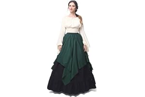 Fiamll Renaissance Kleid Damen Mittelalter Kleidung Kostüme Fasching Set
