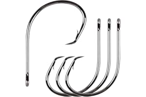 SHADDOCK Fishing Hooks Ultra Point Circle Hooks,50PCS High Carbon Steel Offset Inline Octopus Sharp Hooks Live Bait Hooks Saltwater Fishing Acessories Hook Size 1/0~9/0