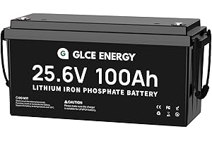 GLCE Energy LiFePO4 Batteria al litio 24V 100Ah, BMS 100A aggiornato, durata di vita di 10 anni con più di 10000 cicli profondi per RV, sistema solare, rimorchio, camper, marina,applicazioni off grid