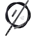 Kitosun D-Hose Hookah Hose Set – Premium Shisha Accessories 1.1ft Long Detachable Aluminum Mouthpiece Handle | 5ft Silicone Pipe | Hookah Adapter | Anti-Kinking Spring | Silicon Grommet (Black)