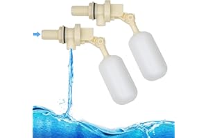 MOGOULUA 2 pcs 1/2 Pouce Flotteur Ball Valve pour Abreuvoir 1,27cm Automatique Arrêt Remplissage Boisseau Sphérique pour Bovins Abreuvoir Réservoir Vannes Flotteur Avec Adaptateur de Conduite d'eau