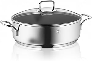 WMF Schmorpfanne 28 cm hoher Rand, Bräter Induktion, Schmortopf mit Deckel 5,0l, Pfanne Induktion, Cromargan Edelstahl beschichtet, backofengeeignet, antihaftbeschichtet, hoher Rand