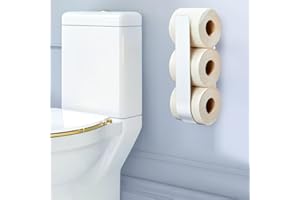 ‎YYBO YYBO Toilettenpapier Aufbewahrung Ohne Bohren, Toilettenpapierhalter Weiß, Klopapier Aufbewahrung Wand, Ersatzrollenhalter Toilettenpapier Für 3 Rollen, Metall Klopapierhalter