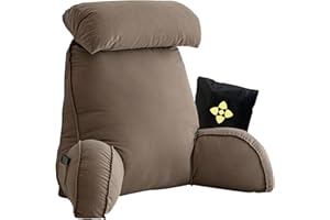 CCTSA Ergonomisches Bett Kissen Rückenkissen,Extragroßes Lesekissen mit Armlehnen und Abnehmbarem Nacken,Lesekissen für Bett und Sofa,Bettruhekissen zum Spielen,Lesen,Fernsehen,75cm x 40cm x 58cm