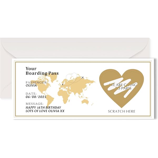 Aazon.co: Paris White (with Gold Shier Effect) Travel Ticket And...