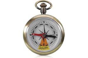 YUFFQOPC Compasses,Hiking Compass,Retro Hollow Pattern Compass with Luminous Light，Shockproof Waterproof Brass Hollow Camping Survival Tools for Navigation Outdoor