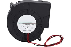 DUOKON 12V DC Ventola di Raffreddamento Senza Spazzole, Doppio Cuscinetto a Sfera con Terminale a 2-Pin, Volume D'Aria Elevato e Forno ad Alta Velocità Turbina Ventilatore per Picnic Campeggio