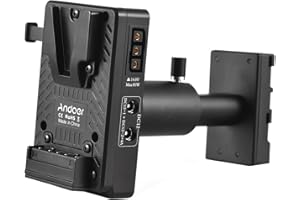 Andoer V-Lock V-Mount-Batterieplatte auf BP-U-Dummy-Batterieadapter mit Verstellbarer Stange, Ersatz für BP-U30, BP-U35, BP-U60, BP-U65, BP-U70, BP-U90, BP-U98, kompatibel mit Sony Camcorder