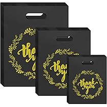 Qaixwuyi 100 Pièces Sac Cadeau Plastique Avec Poignée Remerciement Sacs à Marchandises Rectangulaires Sac Plastique Imprimé 15 × 20 Cm Pour L'emballage Cadeaux Festivals Achats