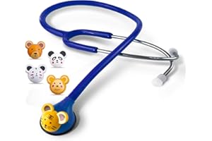SCIAN dessin animé animal Design stéthoscope pour les cliniciens enfants, stéthoscope multicolore pour les enfants (Bleu)
