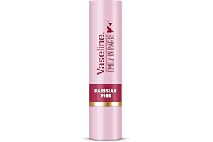 Vaseline LP Bálsamo Labial con Color | Emily Parisian Pink | 3g | Hidratación 24H con 9% Vaselina | Tono Rosa Intenso