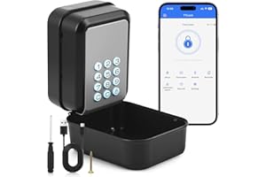 Delousiber Smart Lock Box Key Safe - APP Control & PIN Code, Bluetooth Wall Mounted Secure Key Box for Home, Airbnb, Realtor, Office - Reinforced Design