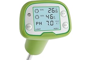 JLENOVEG 4-in-1 Soil Tester with Backlight LCD | 4 in 1 Soil Moisture Meter Digital Plant Moisture Meter for pH, Temperature, Sunlight | Gardening, Farming, Lawn Care & Indoor/Outdoor Plants