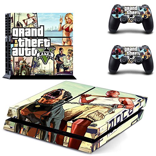 Preisvergleich Produktbild Playstation 4 + 2 Controller Aufkleber Schutzfolie Set - GTA V (2)