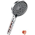 Pommeau De Douche YEAUPE PRO 130mm - 6 Jets Haute Pression Anti-Calcaire Économie D'Eau - Chrome