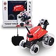 Sharper Image Thunder Tumbler Stunt Wireless Remote Controlled Car|360° Rotating|High Speed Off Road|Top Brand in USA|Red Color RC Car for Kids 6 Years+|Birthday Gift|Outdoor All Terrain|Made In India