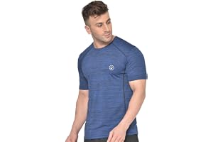 CHKOKKO Men's Polyester Regular Fit Round Neck Regular Dry Fit Gym Sports T-Shirt