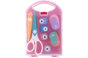 BOXOB 8pcs Craft Hole Punch Shapes Set for Kids, Creative Kids DIY Puncher Craft Set with Scissors Flower Star Butterfly Heart Scrapbook Paper Punches Tool for Kids Confetti DIY Art Projects Gift