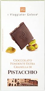 il Viaggiator Goloso Cioccolato Fondente Extra Granella di Pistacchio 100g