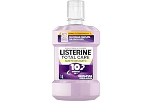 LISTERINE Total Care, Collutorio 0% alcol al gusto di Menta Pura, Collutorio senza alcool con 10 benefici in 1 per una protezione completa, denti più forti e un'igiene orale completa, 1L