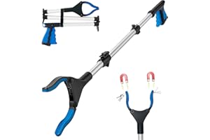 BRYZE 91cm/36” Litter Picker Grabber Stick with Magnetic Head, Ergonomic Handle & 360° Rotation, Folding Design for Easy Storage – Grabbers for Disabled & Adults (48 Inch)
