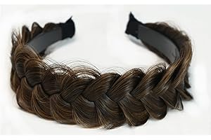 TOECWEGR Hairband Braided Hairpiece Messy Wide 2 Strands Fluffy Braids Wig with Tooth Women Headband Hair Bands