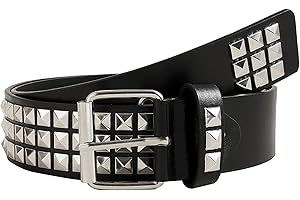Funngy Ceinture Punk Rivet,Ceinture Punk Gothique Cloutée en Cuir PU avec Chaînes Métalliques Œillets Rivets Décoratifs Unisexe pour Jeans et Robes Style Gothique Noir