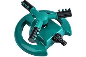Topways® Arroseur automatique de jardin - 360 degrés - 3 bras - Buses rondes rotatives - Système d'arrosage pour pelouse, plantes, fleurs, légumes