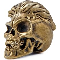 EDC Messer-Schlüsselband Mit Totenkopf-Charm – Handgegossen Aus Kupfer, Für Paracord, Messer, Bartperlen & Outdoor