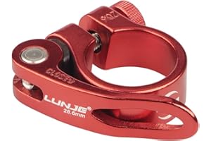 TRIWONDER Abrazadera de Poste de Asiento de Bicicleta Clip de Tubo de Asiento de Aleación de Aluminio Abrazadera de Liberación Rápida para Bicicleta Montaña MTB (01 Rojo, 28,6 mm)