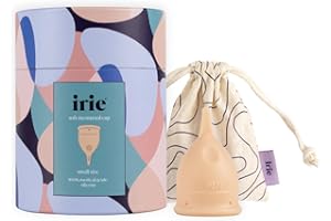 irie - Copa Menstrual Suave, Cómoda, Reutilizable de 100% Silicona grado Médico con bolsa (Nude, Pequeña)