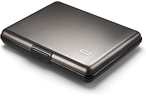 ÖGON -DESIGNS- Portefeuille en Aluminium, Format Carte d'identité, permis de Conduire, Protection RFID Contre la fraude et la démagnétisation, modèle Smart Case BIG Stockholm (Titanium)