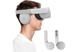 M AMVR AMVR Silicone Ear Muffs for Quest 2 VR Headset to Enhanced Headset Sound, for Quest 2 Accessories Headphone Extension Cover (Gray)