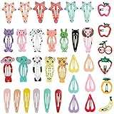Lictin 36pcs Cartoon Clips Cute Hair Clips Girl Hair Clips Metal Snap Barrettes Multiple Style Little Hairpin Hair Accessories for Toddlers Kids Girls Multicoloured(M)