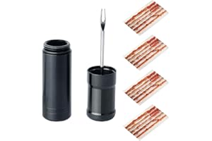 LEUUD Kit Reparación Neumáticos Bicicleta, Herramientas de Reparación de Pinchazos Ruedas sin Cámara con 25 Tiras de Goma, Kit Mechas Antipinchazos para Bicicleta Ciclismo Carretera MTB