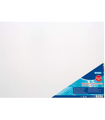 Tela Pittorica In Cotone Nero - 50x70x4 Cm, Telaio In Legno 4 Cm, Made In Italy, Per Olio E Acrilico
