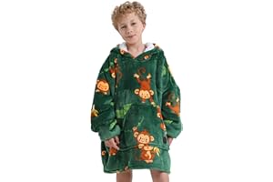 THREE POODLE Felpa Coperta Oversize con Cappuccio, Felpa Gigante Coperta Indossabile con Maniche, Coperta con Cappuccio Ultra Morbida e Calda, Cozy Hoodie Felpa Pile per Donna,Uomini e Bambini, Regalo