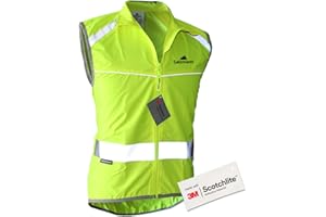 Salzmann Reflektierende Fahrradweste - Mit luftdurchlässigen Mesh-Einsätzen und Rückentasche - Hergestellt mit 3M Scotchlite