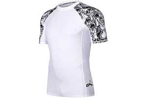 LAFROI Men's Short Sleeve UPF 50+ Baselayer Skins Compression Rash Guard
