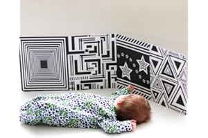 My Little Learner Schwarz - Weiß - Hochkontrast - Baby - Sensory - Faltbrett, Baby - Sensory - Board ist aus hochwertigem Karton für Neugeborene