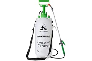 Accurate 8 Litre Garden Pressure Sprayer, Weed Killer, Water Pump Sprayer Ideal for Spraying Water, Fertiliser, Detergent and Preservatives
