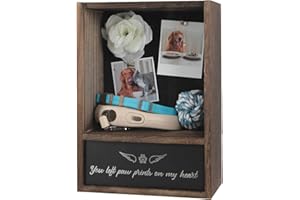 J JACKCUBE DESIGN Caja de sombra conmemorativa para mascotas, marco de regalo conmemorativo, urna para mascotas para cenizas, vitrina para perros y gatos, recuerdo de recuerdo, MK1077A