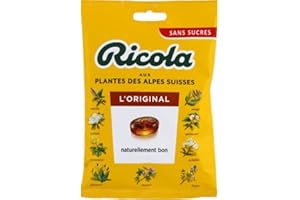Ricola Bonbons Suisses aux plantes sans sucre, goût plantes - Le sachet de 75g