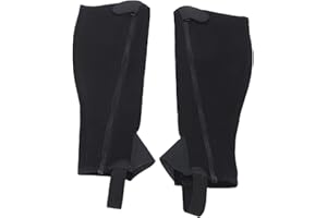 equlup Pack of 2 Children's Half Chap Black Flexible Mesh Equestrian Half Chap for Children Riding Protection Half Chap Riding Half Chaps