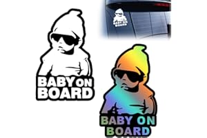 OPIURVY Bimbo a bordo per auto Kit 2 Adesivi Baby on Board, Adesivo Resistente per Uso Esterno