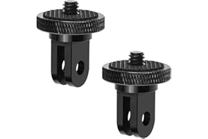 CLYDEWY Tripod Mount Adapter for Gopro 2 Packs CNC Aluminium Metal 1/4" -20 Conversion Adapter Camera Tripod Mount Accessories for Gopro Hero 11 10 Insta360 X4 X3 Sony Xiaomi Yi and Other Action Cameras