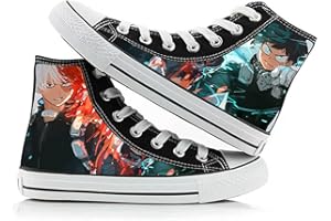 XINCHANGDA Anime My Hero Academia - Zapatos de lona unisex para parejas, clásicos, de caña alta, ligeros, transpirables, informales, con cordones, para exteriores